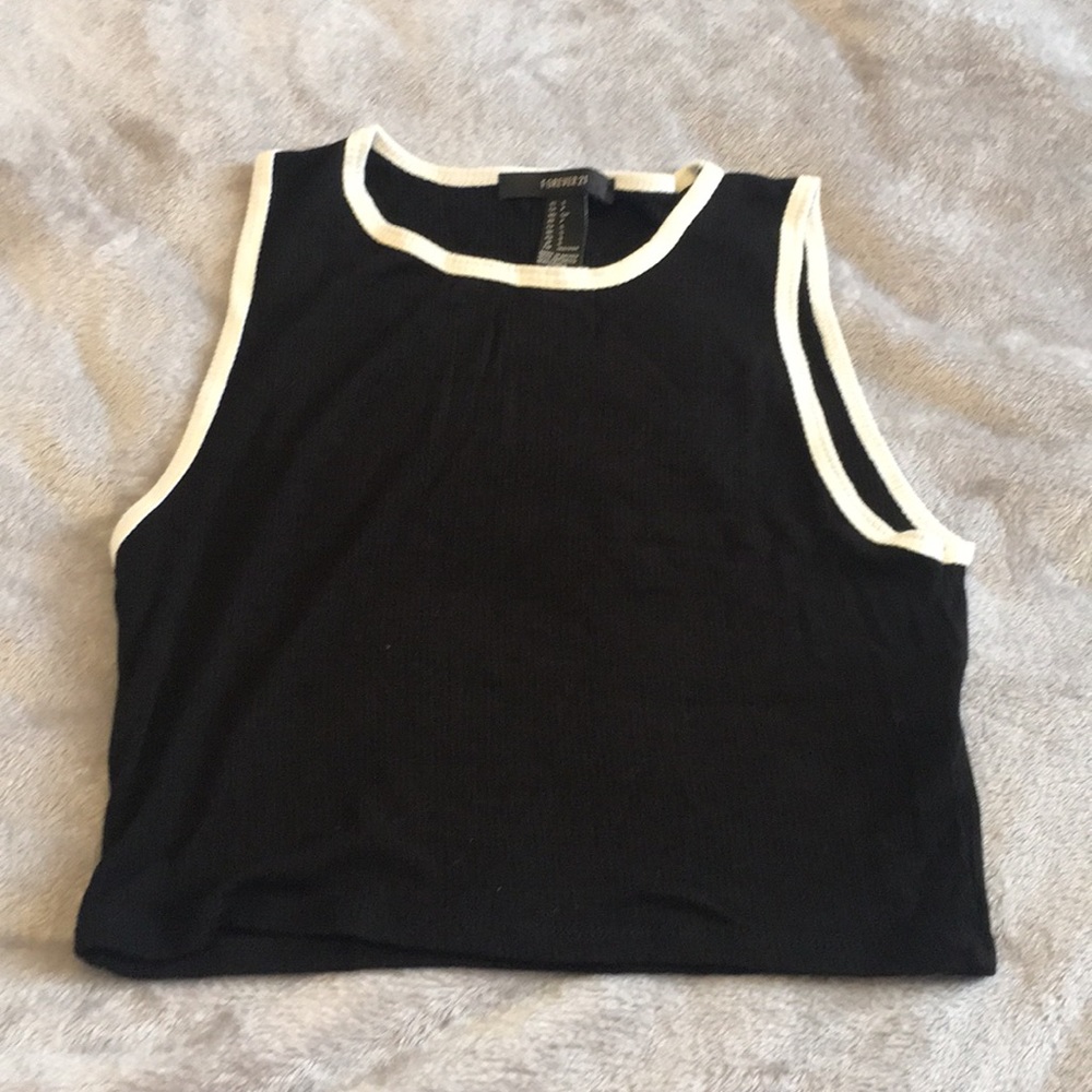 Forever 21 Black sleeveless crop top